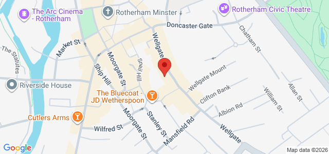Map showing The Pizza Joint - Rotherham (Halal) in Rotherham